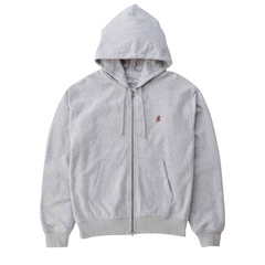 One Point Zip Hooded Sweatshirt - Ash Heather