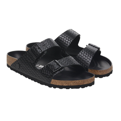 Arizona Rivet Logo Natural Leather - Woven Embossed Black