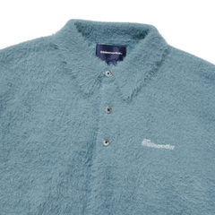 SCT-Logo Shaggy Knit Polo - Light Blue