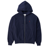 One Point Zip Hooded Sweatshirt - Navy