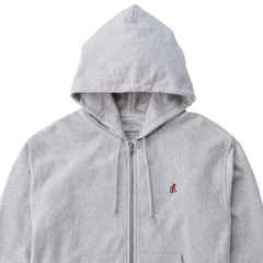 One Point Zip Hooded Sweatshirt - Ash Heather