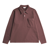 Fraser Relaxed Organic Loopback LS Polo - Mahogany