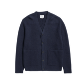 Loki Wool Cotton Rib Cardigan - Dark Navy