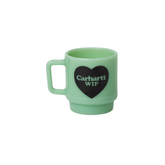 Heart Glass Mug - Jade