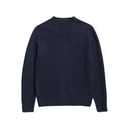 Loki Wool Cotton Rib Cardigan - Dark Navy