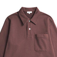 Fraser Relaxed Organic Loopback LS Polo - Mahogany