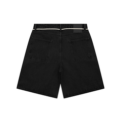 Wide Denim Short - Vintage Black