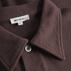 Fraser Relaxed Organic Loopback LS Polo - Mahogany