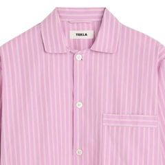 Poplin Pyjamas Shirt - Purple Pink Stripes