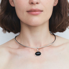 Embleme Collier - Silver/Onyx
