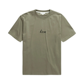 Johannes Organic Chain Stitch Logo T-Shirt - Sediment Green