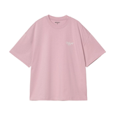 S/S Signature Script T-Shirt - Hortensia/White
