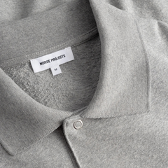 Sylane Relaxed Light Pile Jersey Polo - Grey Melange