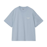 S/S Signature Script T-Shirt - Frosted Blue/White