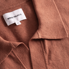 Leif Cotton Linen Polo - Red Clay