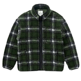 Shadow Plaid Sherpa Jacket - Olive Shadow Plaid