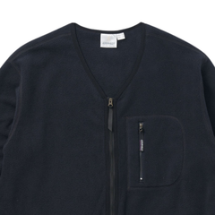 Fleece Cardigan Zip-Up - Black