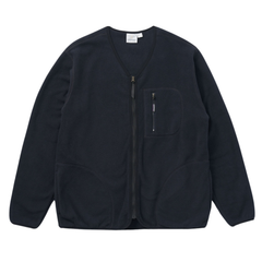 Fleece Cardigan Zip-Up - Black