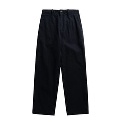 Hengifoss High Waist Cotton Wool Twill Trouser - Dark Navy