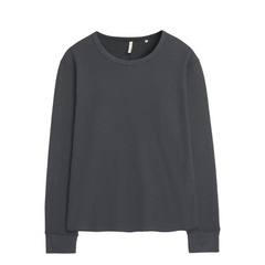 Waffle Tee LS - Washed Black