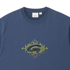 Flames Tee - Navy