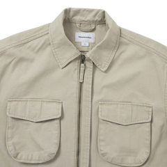 Washed Zip Shirt - Stone
