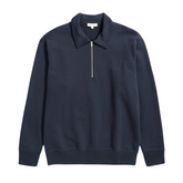 Ketel Relaxed Organic NORSE Logo Half Zip - Dark Navy