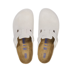 Boston Soft Footbed Suede Leather - Antique White