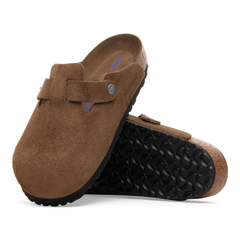 Boston Soft Footbed Suede Leather - Dark Tea Tonal