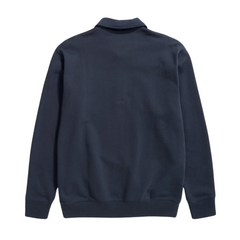 Ketel Relaxed Organic NORSE Logo Half Zip - Dark Navy