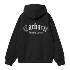 Hooded Onyx Script Sweat Black/White