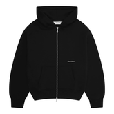 Box Zip Hoodie - Black/Ecru