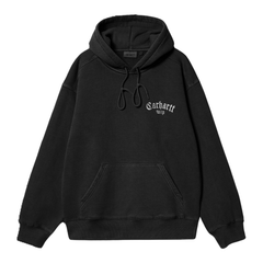 Hooded Onyx Script Sweat Black/White