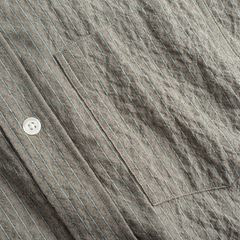 Falster Oversized Textured Stripe Shirt - Vetiver