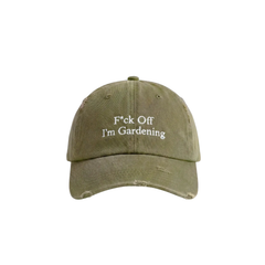Distressed F*ck Off I'm Gardening Cap - Olive Green