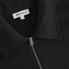Ketel Relaxed Organic Half Zip - Black