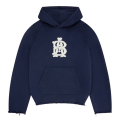 Monogram Cut Off Hoodie - Navy