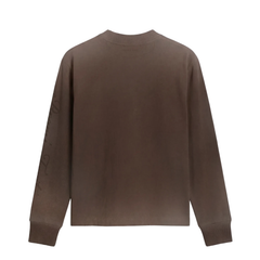 Distressed Script Logo Longsleeve - Washed Brown
