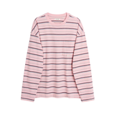 Stripe LS Pocket Tee - Pink