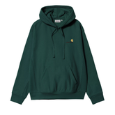 Hooded American Script Sweat - Dark Fir