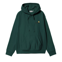 Hooded American Script Sweat - Dark Fir