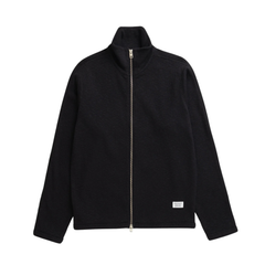 Teno Military Rib Zip Cardigan - Black