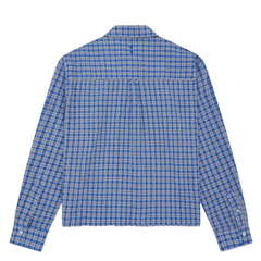 Raw Hem Check Shirt - Blue