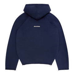 Monogram Cut Off Hoodie - Navy