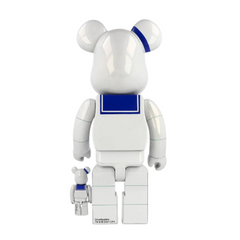 Be@rbrick Stay Puft Marshmallow Man White Chrome Ver. 400% + 100%