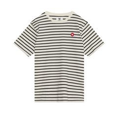 Ace Badge Red & White Logo T-Shirt- Off-White/ Black Stripe
