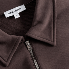 Ketel Relaxed Organic NORSE Logo Half Zip - Wine Red