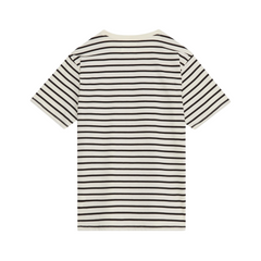 Ace Badge Red & White Logo T-Shirt- Off-White/ Black Stripe