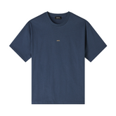 Boxy Micro Logo GOTS T-Shirt - Bleu Acier/Jaune
