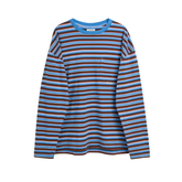 Stripe LS Pocket Tee - Blue